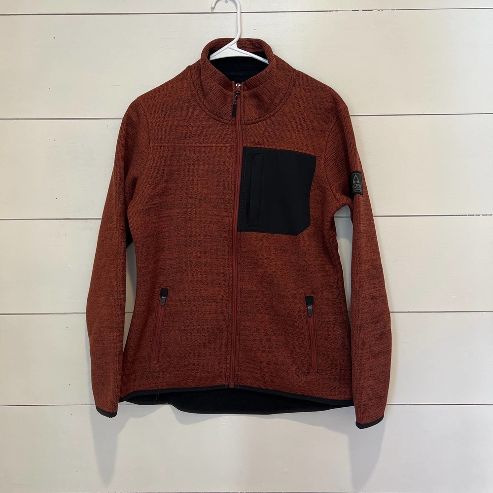 Mens‎ Ascend Hiking Red Pullover 1/4 Zip Jacket SZ M